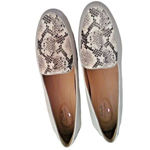 Clarks NWOB Un Blush Ease Stone Combi Leather Upper Loafer Flats Sz 7.5w Classic - Picture 8 of 8